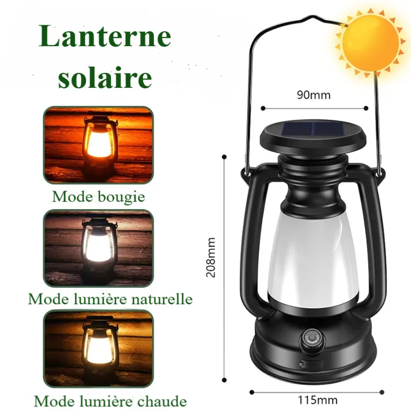 Lanterne solaire design vintage